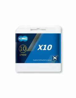 Cadena Kmc X10 114 Eslabones 10V. Cromado Negro