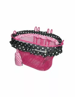 Cesto Delantero Niños BASIL Jasmin Baboushka Malla Acero Rosa/muñeca 28x20x18 Cm