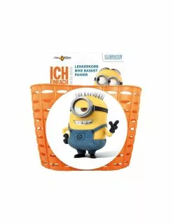 Bikefashion Cesta Manillar Minion Plástico, Motivos Naranja,B1