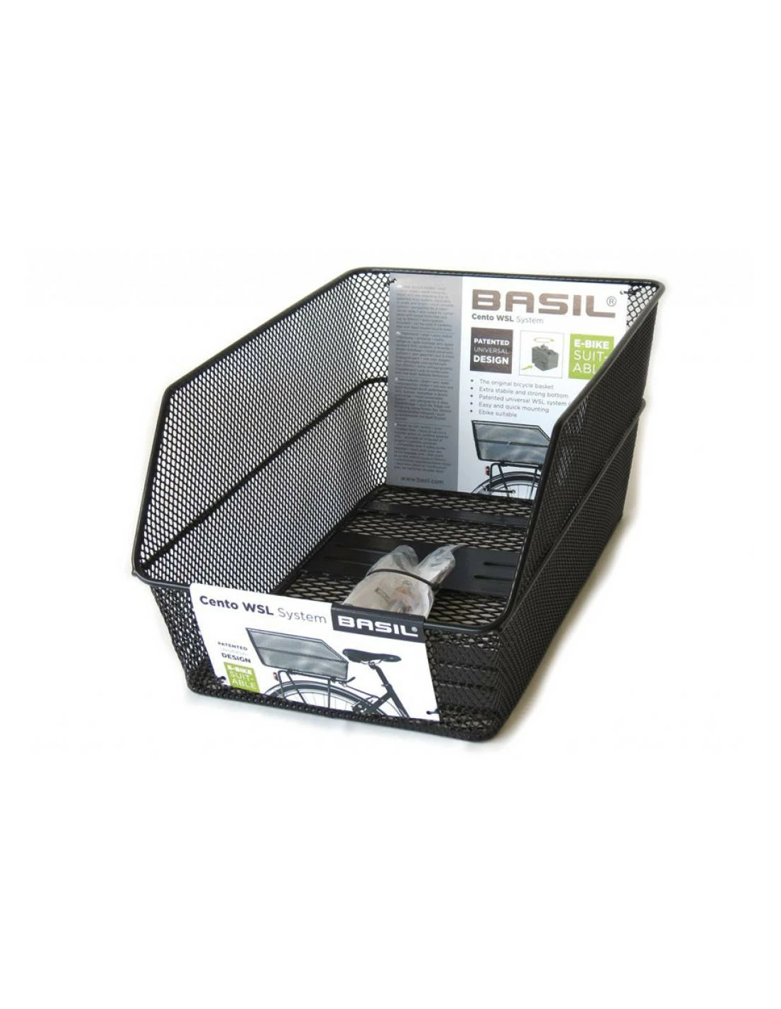 Cesto Trasero BASIL Cento Fijo Sistema WSL Negro 45x31x22 Cm 3 Cesto Trasero BASIL Cento Fijo Sistema WSL Negro 45x31x22 Cm